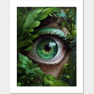 Closeup of a green eye Posters and Art